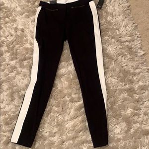 Black and white slim fit pants